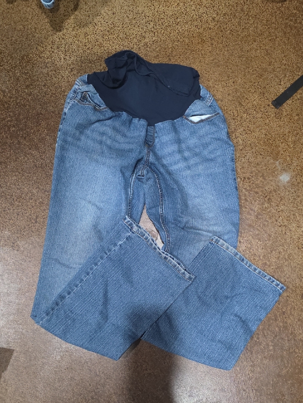 Motherhood Maternity Light Blue Denim Jeans with Navy Waistband